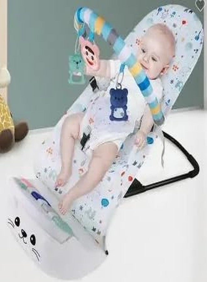 Grofly Baby Toy Pedal Piano Folding Rocking Chair Newborn Baby Gym Chair| Baby Portable Rocking Cradle Swing Bed Crib Bassinet with Music| 0-1 Years Old 3-6-12 Months Old - Image 2